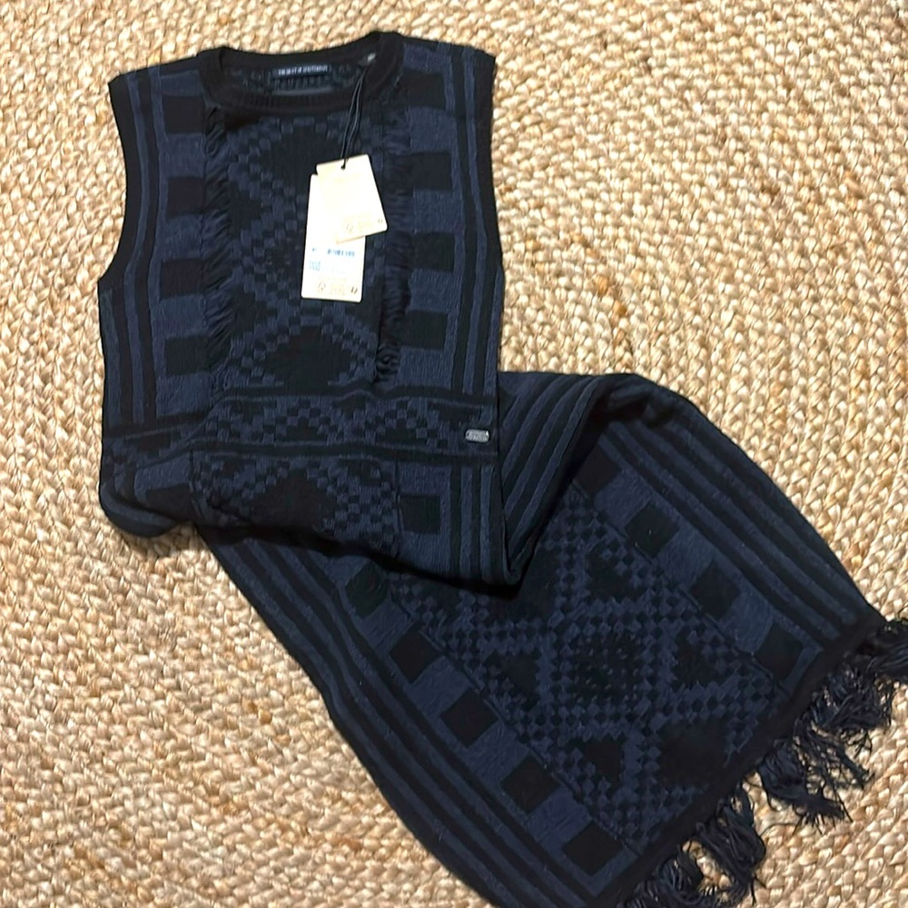 NWT Scotch and Soda fringe hem woven dress